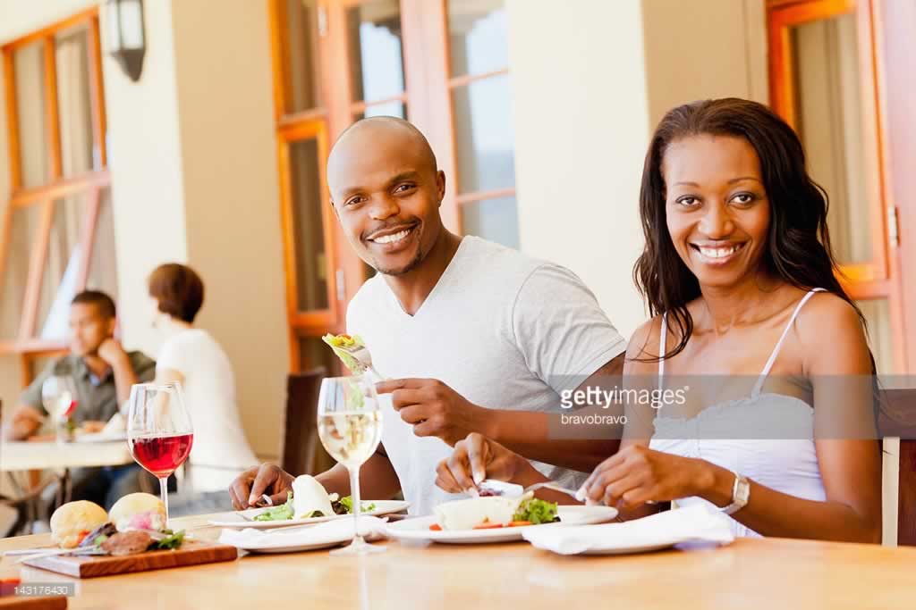 An African couple been served